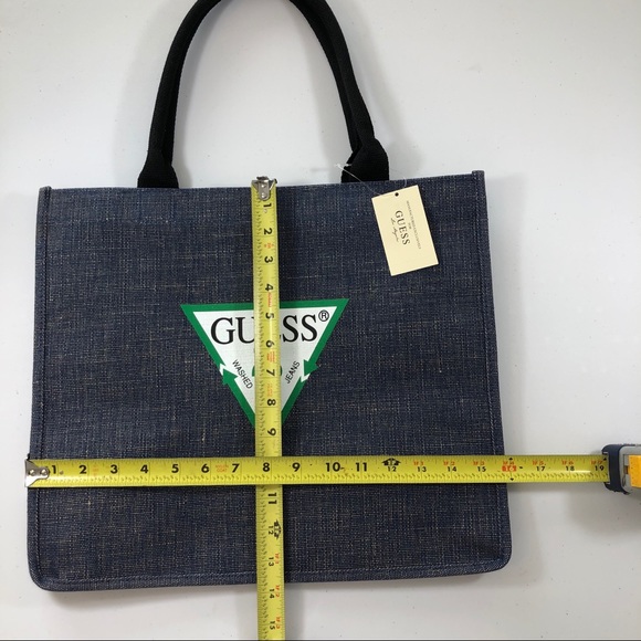 NWT Guess Tote Bag Blue Jean Material style - Picture 5 of 7